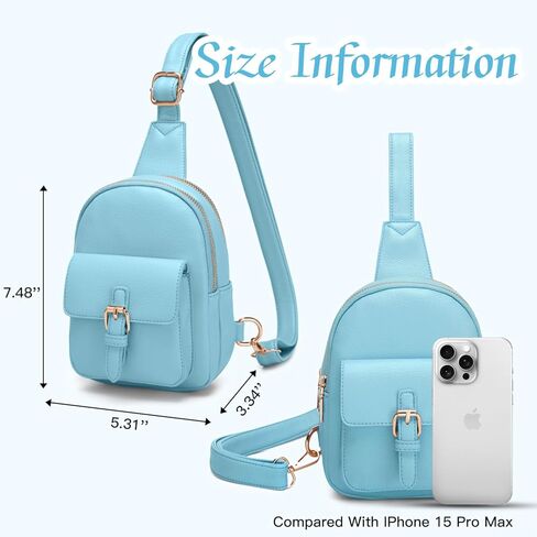 حقيبة حبال صغيرة حزمة مراوح للفتيات من الجلد النباتي 3 جيوب محفظة كروس للنساء هدية للفتيات المراهقات in Kuwait