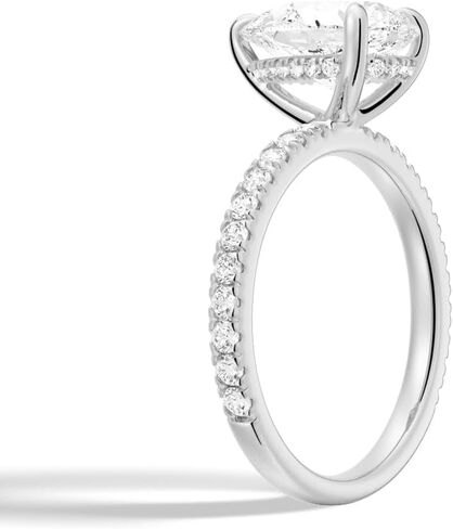 MSBLUE® Pear Cut Moissanite Engagement Ring, D Color VVS1 Solitaire Moissanite with Accent Stones, Wedding Bridal Jewelry, Conflict-Free, Dainty Promise Ring for Women, Rhodium Finished in Saudi Arabia