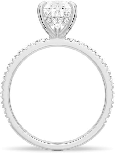 MSBLUE® Pear Cut Moissanite Engagement Ring, D Color VVS1 Solitaire Moissanite with Accent Stones, Wedding Bridal Jewelry, Conflict-Free, Dainty Promise Ring for Women, Rhodium Finished in Saudi Arabia