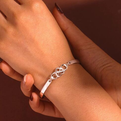 37Bracelet To My Bonus Daughter Granddaughter Infinity Love Heart Bracelet Stainless Steel Adjustable Bracelets With Cards I Love You With All My Heart Bangle Jewelry Birthday Gift for Daughter-in-Law Women in Saudi Arabia