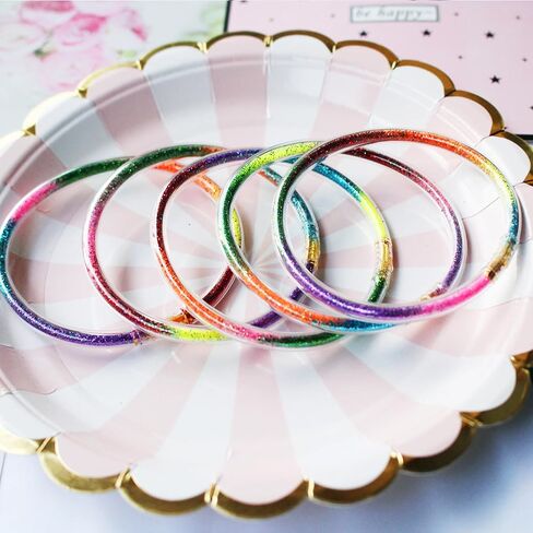 مجموعة أساور ATIMIGO Bowknot Jelly Bangle أساور خفيفة الوزن لطيفة ومليئة بالبريق من السيليكون للنساء in Saudi Arabia