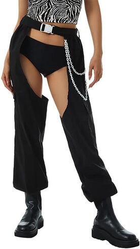 Women Fashion Cargo Pants High Rise Sweatpants Rave Reflective Pants Solid Color Color Block in Saudi Arabia