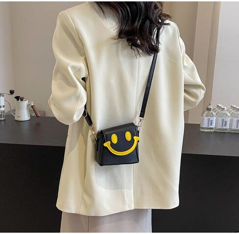 Cute Cartoon Smiley Face Purse for Little Girls Mini PU Purse Lovely Crossbody Bags for Kids Toddler Birthday Gifts in Kuwait