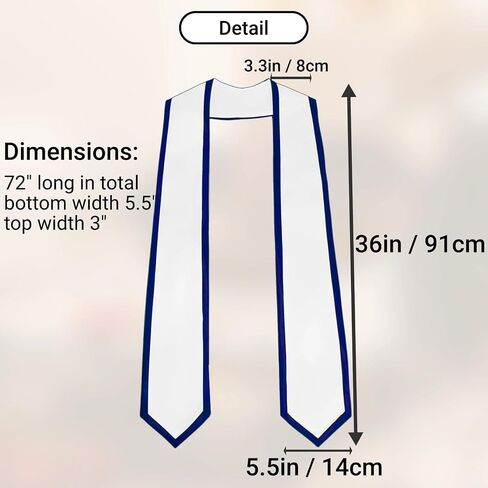 Graduation Stole With Trim Unisex Adult 72" in Kuwait