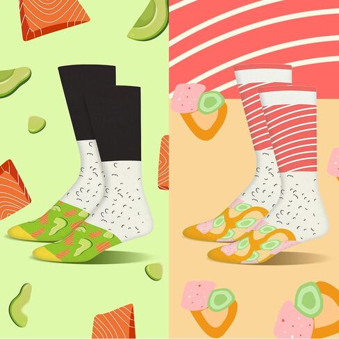 AGRIMONY Sushi Box Funny Socks for Men Women Teens-Novelty Food Socks-Fathers Birthday Christmas Gifts Stocking Stuffers in Saudi Arabia