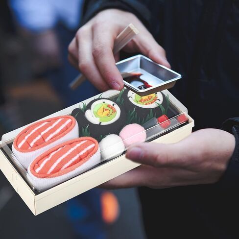 AGRIMONY Sushi Box Funny Socks for Men Women Teens-Novelty Food Socks-Fathers Birthday Christmas Gifts Stocking Stuffers in Saudi Arabia