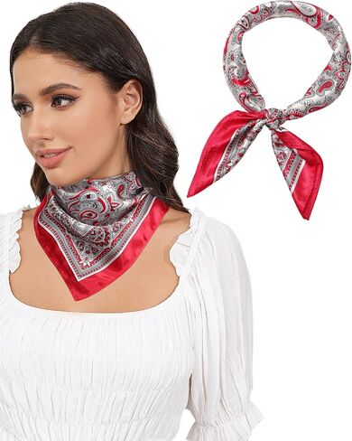 AWAYTR 23" Satin Bandanas for Women Head Scarf Like Silk Scarf for Hair Scarf Satin Neck Scarf Silk Hair Bandana Headscarf in Saudi Arabia