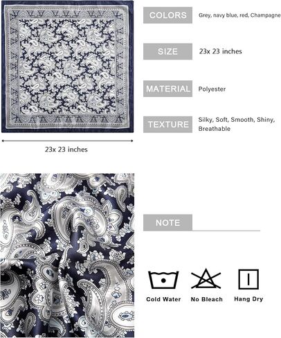 AWAYTR 23" Satin Bandanas for Women Head Scarf Like Silk Scarf for Hair Scarf Satin Neck Scarf Silk Hair Bandana Headscarf in Saudi Arabia