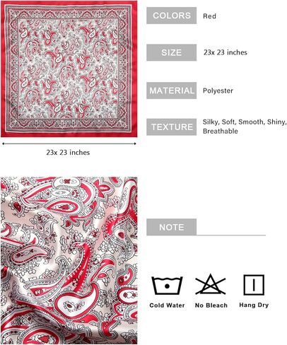AWAYTR 23" Satin Bandanas for Women Head Scarf Like Silk Scarf for Hair Scarf Satin Neck Scarf Silk Hair Bandana Headscarf in Saudi Arabia