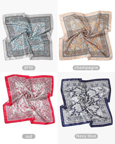 AWAYTR 23" Satin Bandanas for Women Head Scarf Like Silk Scarf for Hair Scarf Satin Neck Scarf Silk Hair Bandana Headscarf in Saudi Arabia