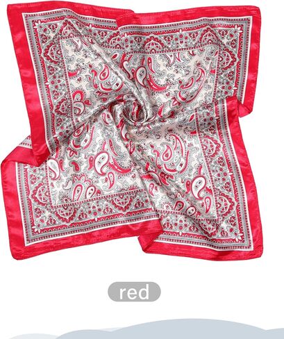 AWAYTR 23" Satin Bandanas for Women Head Scarf Like Silk Scarf for Hair Scarf Satin Neck Scarf Silk Hair Bandana Headscarf in Saudi Arabia