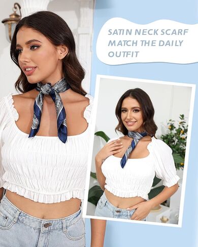 AWAYTR 23" Satin Bandanas for Women Head Scarf Like Silk Scarf for Hair Scarf Satin Neck Scarf Silk Hair Bandana Headscarf in Saudi Arabia