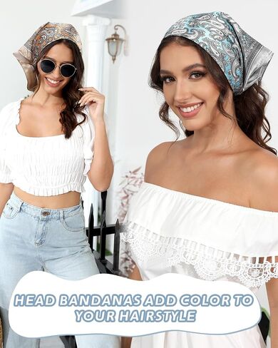 AWAYTR 23" Satin Bandanas for Women Head Scarf Like Silk Scarf for Hair Scarf Satin Neck Scarf Silk Hair Bandana Headscarf in Saudi Arabia