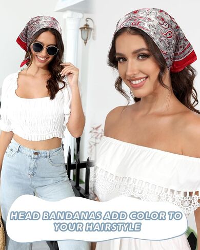 AWAYTR 23" Satin Bandanas for Women Head Scarf Like Silk Scarf for Hair Scarf Satin Neck Scarf Silk Hair Bandana Headscarf in Saudi Arabia
