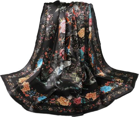 MEISEE 100% Pure Mulberry Silk Scarf 43"*43" Large Square Lightweight Headscarf Women’s Hair Wraps Shawls with Gift Packed in Saudi Arabia