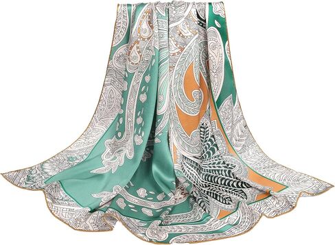 MEISEE 100% Pure Mulberry Silk Scarf 43"*43" Large Square Lightweight Headscarf Women’s Hair Wraps Shawls with Gift Packed in Saudi Arabia