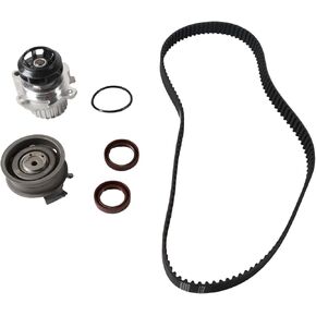 Timing Belt Kit Water Pump 2.0L Fit for Jetta 1999-2005/2011-2015 for Golf 1999-2006 Beetle 1998-2005 2.0L Engine Automotive Timing Part Sets w/Tensioner, Camshaft Crankshaft Seal