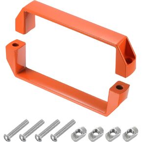 uxcell 2 Pack Rectangular Pull Handle, 120mm/4.7" Hole Center Aluminium Alloy Door Handle Modern Drawer Pull for Drawer Cabinets Gate Garages, Orange