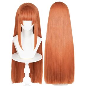COSPLAZA Cosplay Wig Long Straight Flat Bang Synthetic Wig Anime Black Hair