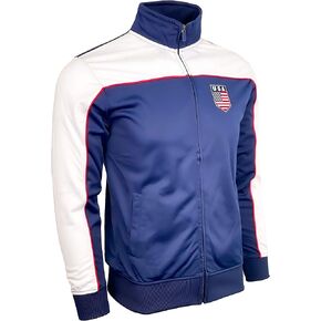 Just 4 Kicks Boy's USA Track Jacket, U.S. Full Zip Sweater Jacket For Kids