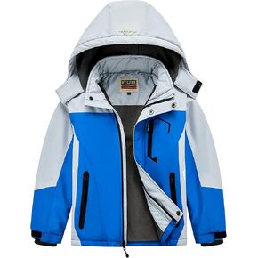 WULFUL Boy's Waterproof Ski Coat Winter Warm Snow Coat with Hood