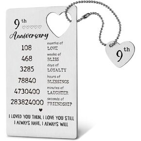 TRCENDE Metal Engraved Happy 1 Year Anniversary Wallet Card Gifts for Boyfriend Girlfriend Husband Wife, First 1st Wedding Anniversary Card Gift for Him Men Her Women XCD35