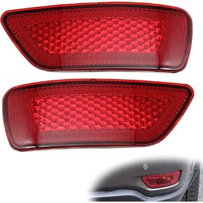2Pcs Rear Bumper Reflector Light Lamp, Left & Right Rear Bumper Trim Reflectors Compatible with Jeep Grand Cherokee 2011-2021, Dodge Journey 2011-2020, Compass 2011-2017 Replaces 57010720AC 57010721AC