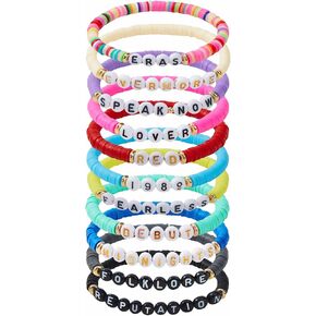 American Trends Friendship Bracelets Colorful Clay Beaded Preppy Jewelry for Concerts Music Inspired Bracelets Cute Bead Bracelet for Fans