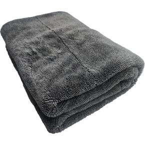 Microfiber Jumbo Size Double Sided Car Towel - 36" x 25" Gray, 1300 GSM, Premium XL Plush, Maximum Absorbency, Quick Drying, Soft and Edgeless- Car Care Towel, Grey, MIC-36-25