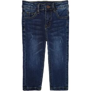 KIDSCOOL SPACE Little Girls Boys Jeans,Elastic Band Inside Ripped Straight Fit Stretchy Soft Denim Pants