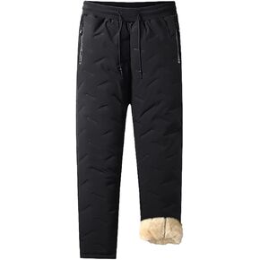 Mens Winter Warm Sweatpants Fleece Sherpa Lined Track Pants Active Thermal Joggers with Zipper Pockets