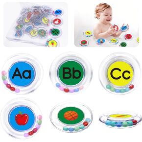 Baby Bath Toys 26pcs Alphabet Letters, Toddlers Floating Bathtub Toys Water Pool Toys Set with Mesh Bag for Kids Ages 3 4 5 6 - ABC Learning - Mold Free - Educational Preschool Gifts