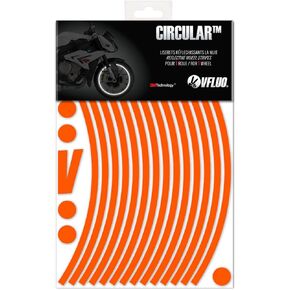 VFLUO - Motorcycle Reflective Wheel Stripes kit, 1 Wheel Rim Stickers Pack, 3M Technology™ - High lateral Visibility, Discreet and Design, Easy Installation