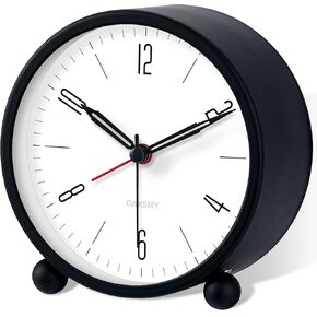 Analog Alarm Clock - Silent Non Ticking - 4 Inches Alarm Clocks Battery Operated with Backlight for Bedroom&Bedside - Old Fashioned Vintage Desk Clock for Home Decoration(Green)