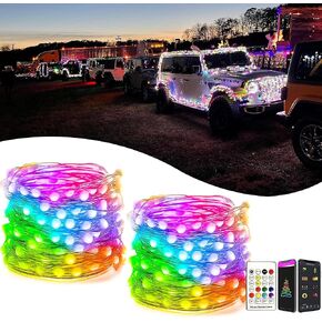 Nicoko DC 12V Color Changing Fairy Lights with Remote&APP, 4x16.4 Ft Smart Twinkle Lights with Millions of Colors, Music Sync Christmas Lights for All Vehicles Offroad Truck, Home Decor