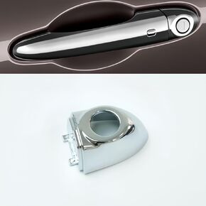 Silver Exterior Door Handle Cap Front Left Driver Side Compatible with Fiat 500X 2014-2021 Replaces Part #735627135 6AQ85SZ0AA