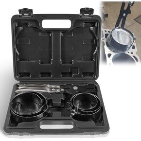 Piston Ring Compressor Tool Set 940387 Used for Car Engine, Vehicle Maintenance Clamps, Ratchet Pliers, Storage Case, Piston Size Coverage from 2-7/8" to 4-3/8"
