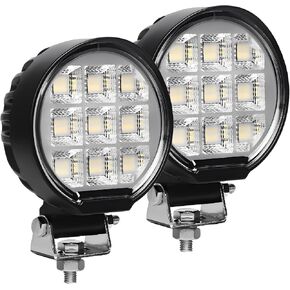 12v LED Flood Light Pods for Truck, 3.2inch 36W Round Led Off Road Lights 2400LM Tractor Work Light Auxiliary Lights for ATV SUV UTV 4WD Motorcycle Boat