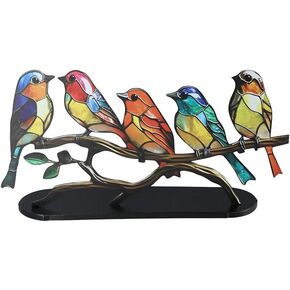 زينة تمثال الطيور vctitil، زينة الطيور الحرفية، تمثال الطيور المعدنية الملونة لديكورات المنزل، الطيور على فرع، الطيور نمط متعدد الألوان in Kuwait