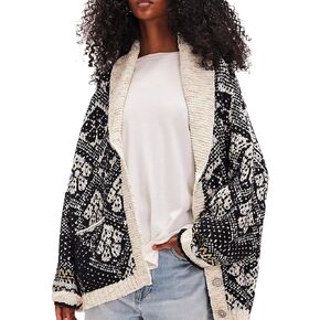 Cardigan Sweaters for Women Button Down Shawl Collar Oversized Sweater Coats Y2k Print Cardigans Fall Fashion