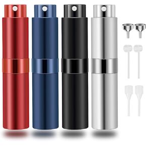 Saiveina 8ml Travel Perfume Atomizer Bottles Refillable, Mini Fragrance Bottles for Perfume, Empty Cologne Sprayer Pocket Perfume Dispenser(4 Pack)