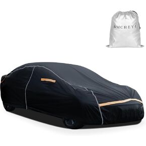 Car Cover Waterproof All Weather,6 Layers Car Covers for Automobiles, Full Exterior Cover with Zipper, Outdoor Car Cover Sun UV Rain Snow Wind Protection, Fit for 185"(185*70*59 inch)Sedan