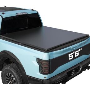 Hard Folding Truck Bed Tonneau Cover Compatible with Toyota Tundra 2022 2023 2024 5.5 ft Short Box, Tri Fold Style
