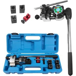45 Degree Professional Brake Line Flaring Tool Kit for Single, Bubble, and Double Flares, 3/16", 1/4", 5/16", 3/8" Tubing