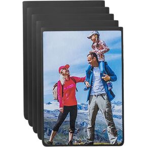 uxcell 5Pcs Magnetic Picture Frame, 6 x 4.3 inch Magnetic Photo Frame Postcard Holder Sign Holder with Clear Protective Pocket for Refrigerator Office Glass Window, Black