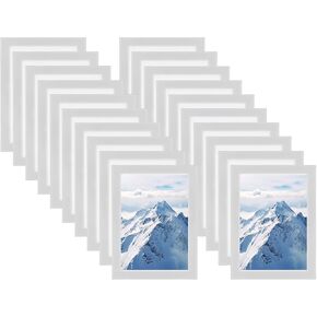 PATIKIL Magnetic Sign Holder, 20 Pack A4 Magnetic Picture Frame Poster Photo Holder with Adhesive Backing for Walls Window Door Display, Frosted Silver