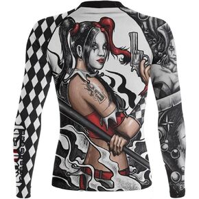 Raven Fightwear Women's The Harlequin Serenity Rash Guard MMA BJJ White
