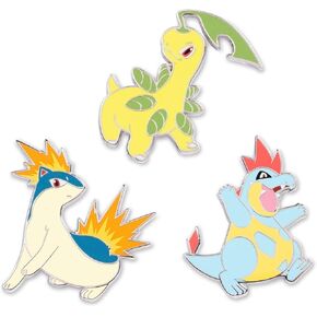 Pokémon Center: Bayleef, Quilava & Croconaw Pokémon Pins (3-Pack)