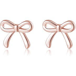 SLUYNZ الصلبة 925 فضة القوس الصغير أقراط للنساء المراهقات الصغيرة Bowknot آخر وأقراط