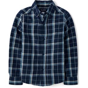 The Children's Place Boys' Long Sleeve Plaid Flannel Button Down Shirt